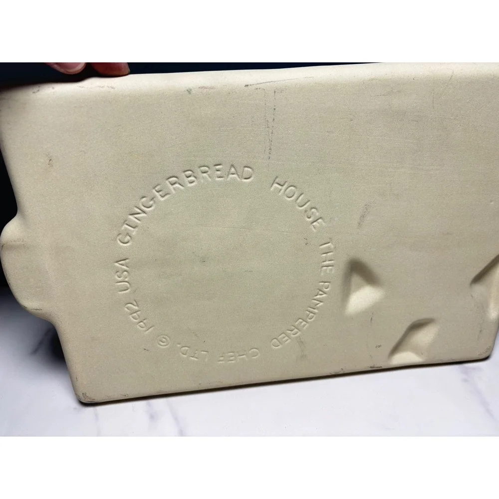 Pampered Chef Gingerbread House Stoneware Mold 1992 Vintage Holiday Baking Pan
